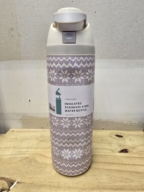 maurices Pink Patterned Insulated Stainless Steel Water Bottle